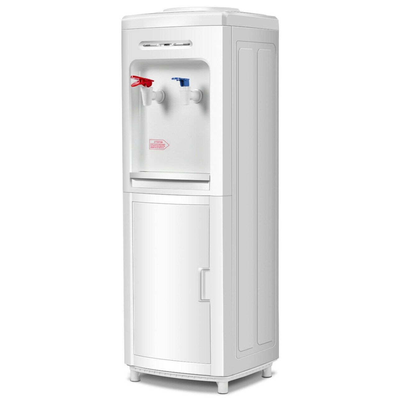 5 Gallon Top Loading Hot And Cold Water Dispenser Cooler W/ Storage Cabinet